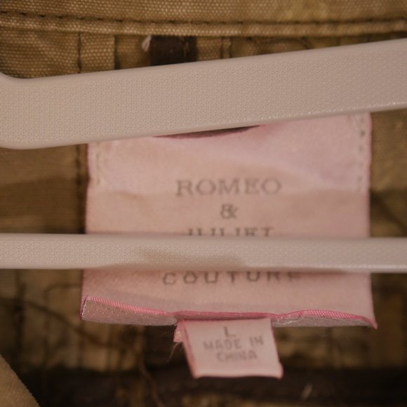 Romeo & Juliette Size L Jacket Embroidered Metal Buttons Faded Olive Green - Picture 4 of 12